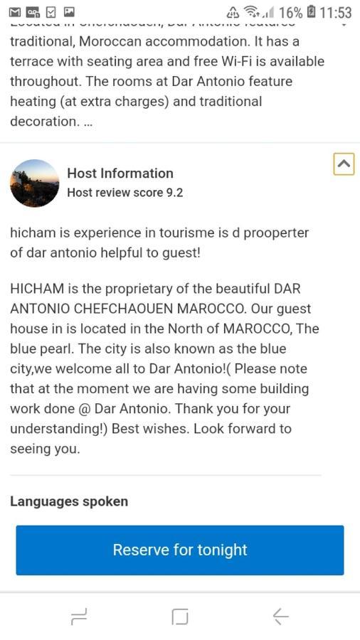 Dar Antonio Hotell Chefchaouen Exteriör bild